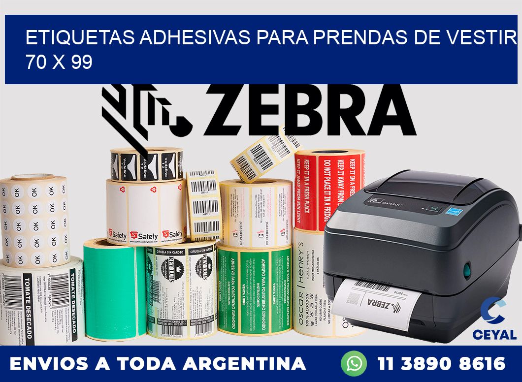 ETIQUETAS ADHESIVAS PARA PRENDAS DE VESTIR  70 x 99