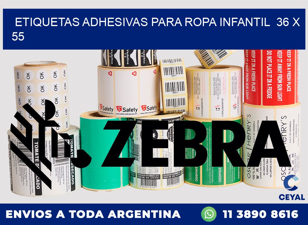 ETIQUETAS ADHESIVAS PARA ROPA INFANTIL 36 x 55