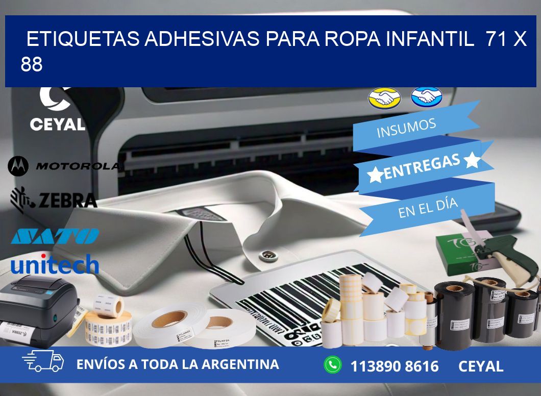 ETIQUETAS ADHESIVAS PARA ROPA INFANTIL  71 x 88