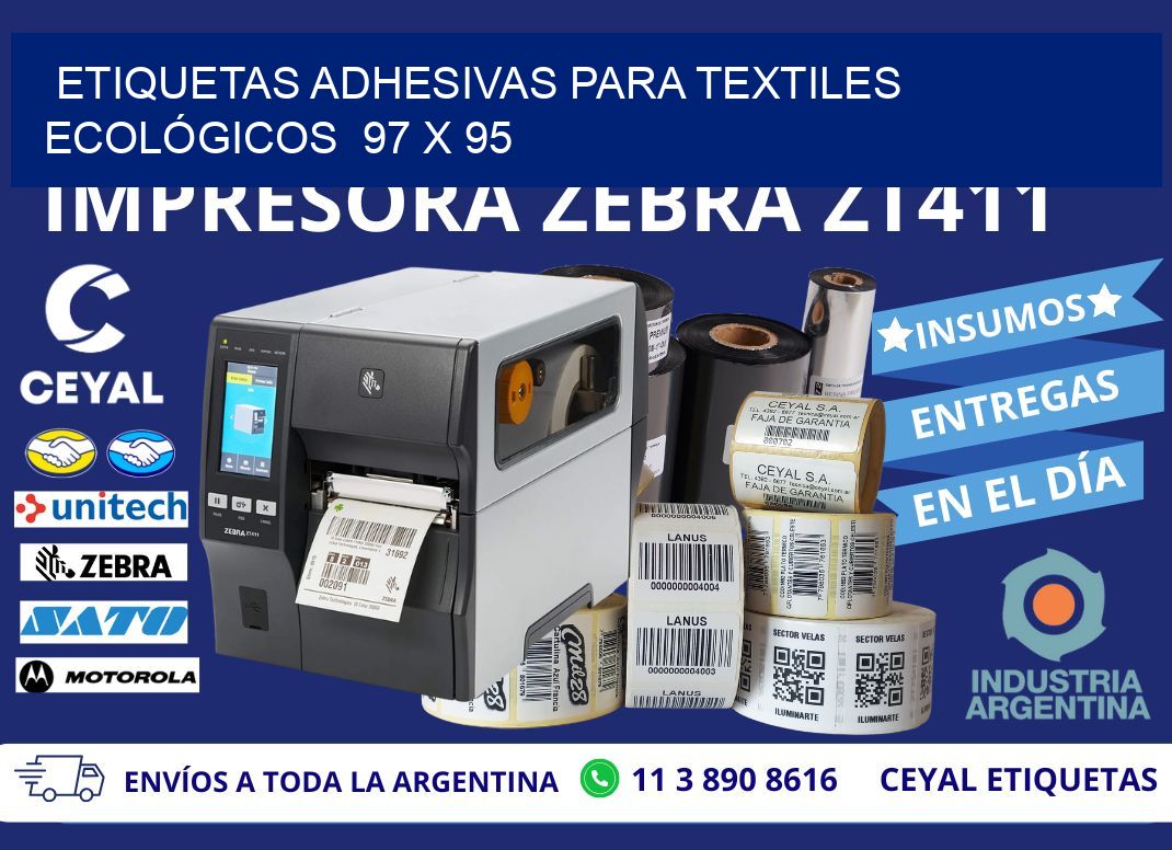 ETIQUETAS ADHESIVAS PARA TEXTILES ECOLÓGICOS 97 x 95