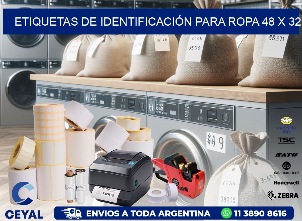 ETIQUETAS DE IDENTIFICACIÓN PARA ROPA 48 x 32