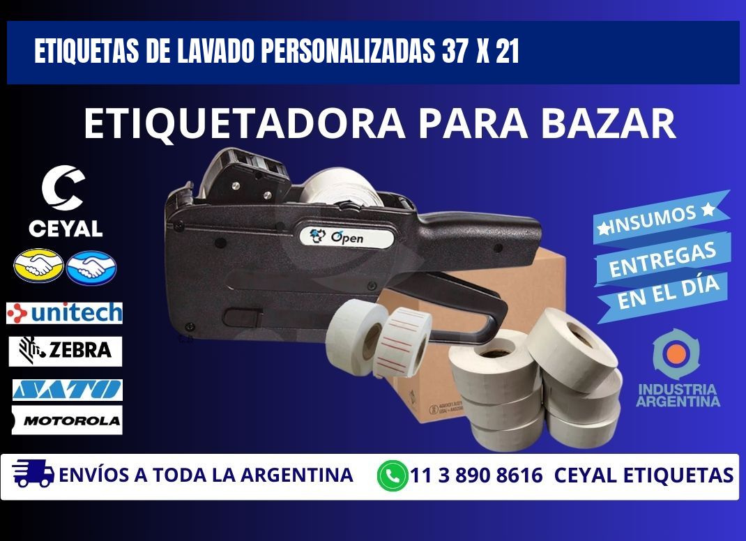ETIQUETAS DE LAVADO PERSONALIZADAS 37 x 21