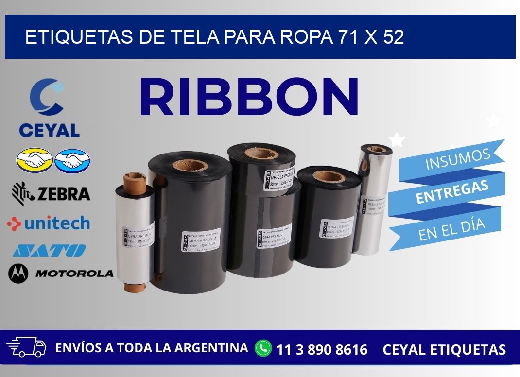 ETIQUETAS DE TELA PARA ROPA 71 x 52