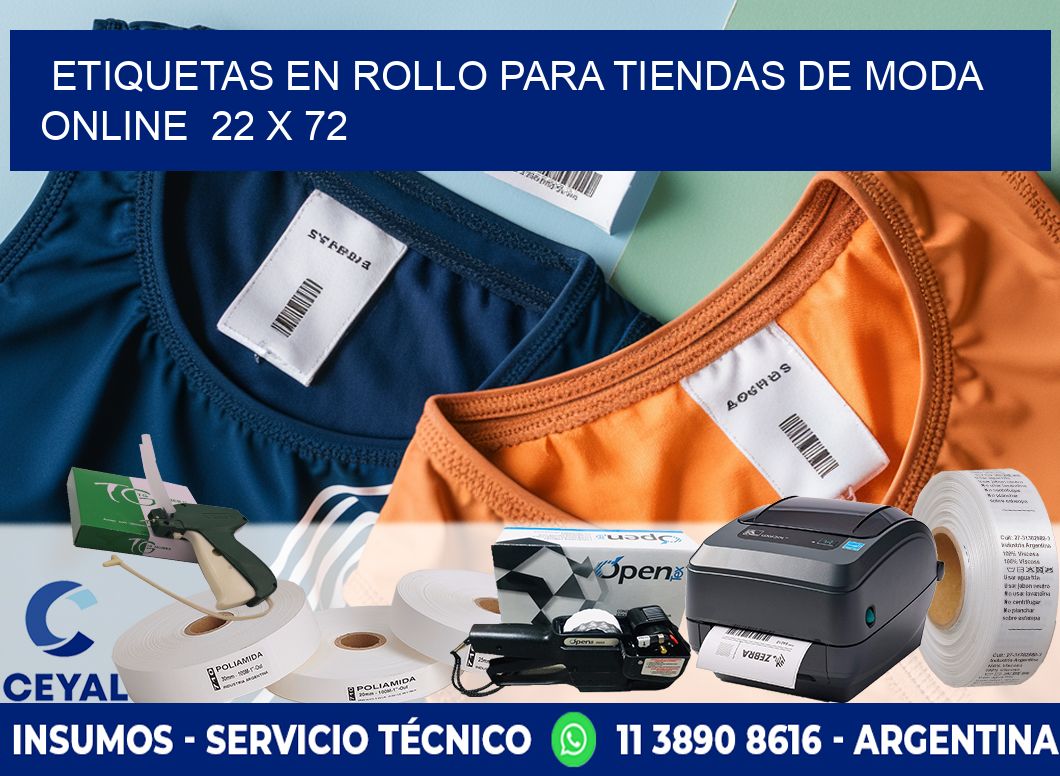ETIQUETAS EN ROLLO PARA TIENDAS DE MODA ONLINE  22 x 72