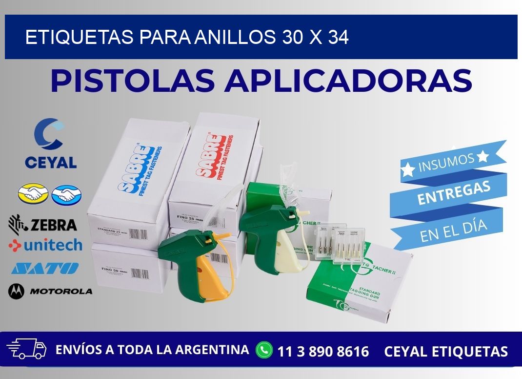ETIQUETAS PARA ANILLOS 30 x 34