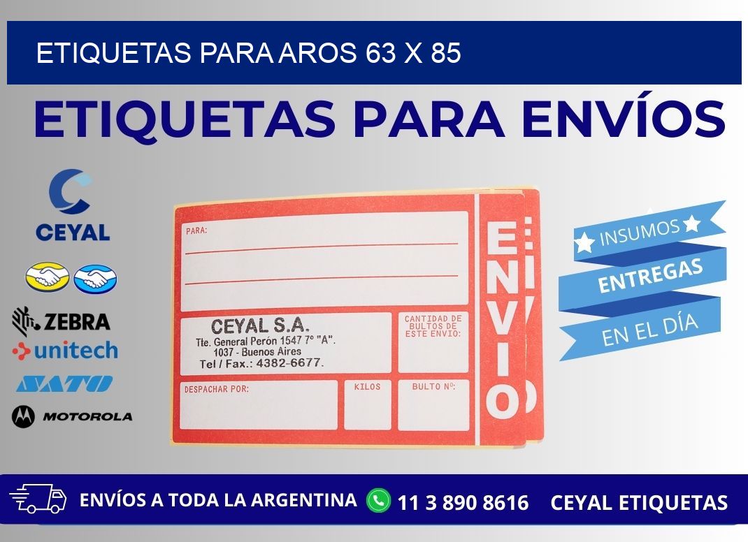 ETIQUETAS PARA AROS 63 x 85