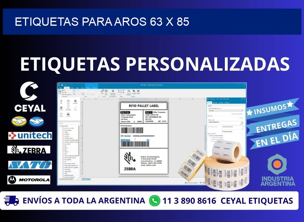 ETIQUETAS PARA AROS 63 x 85