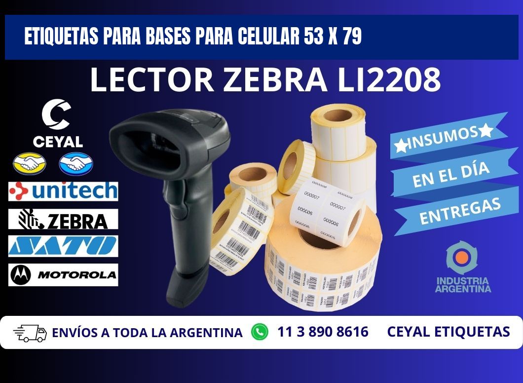 ETIQUETAS PARA BASES PARA CELULAR 53 x 79