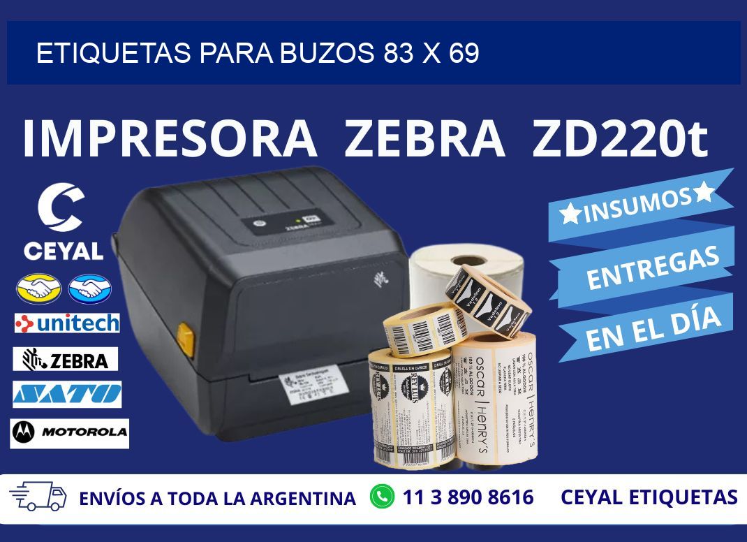 ETIQUETAS PARA BUZOS 83 x 69