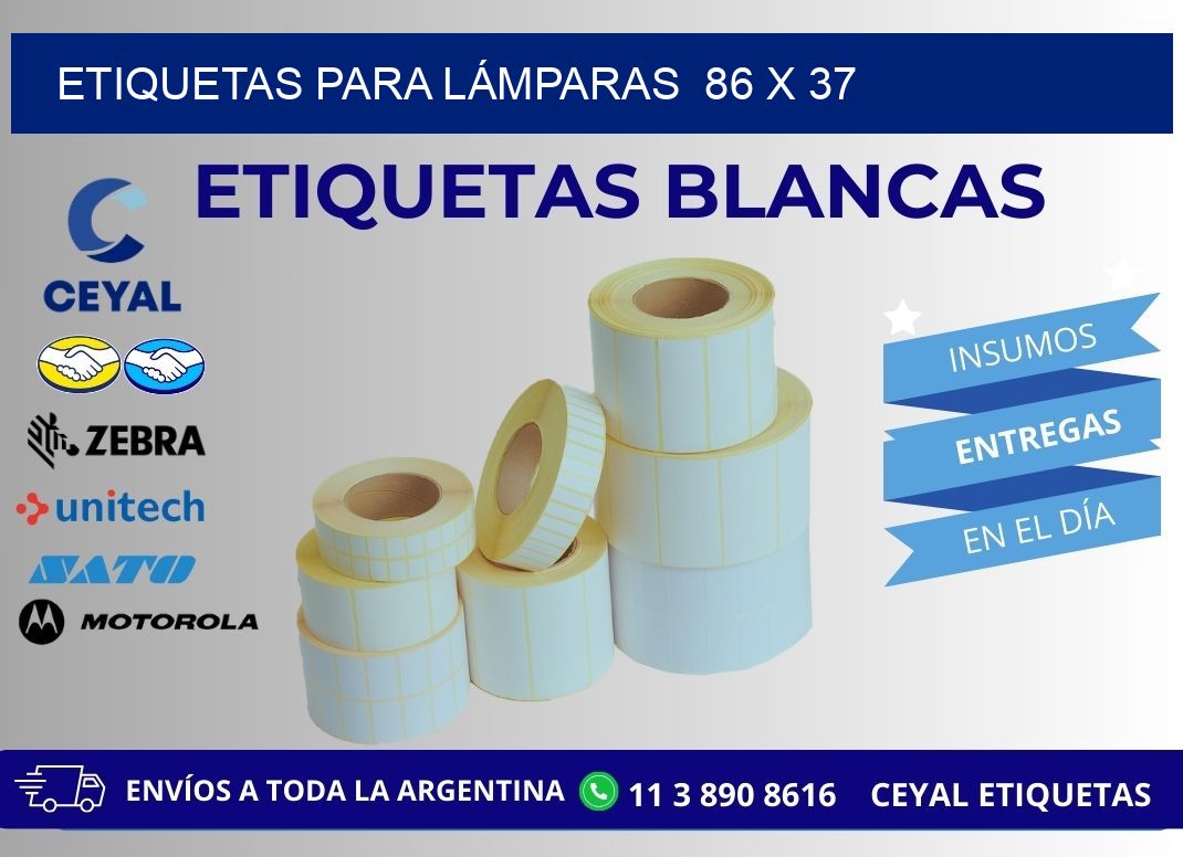 ETIQUETAS PARA LÁMPARAS  86 x 37