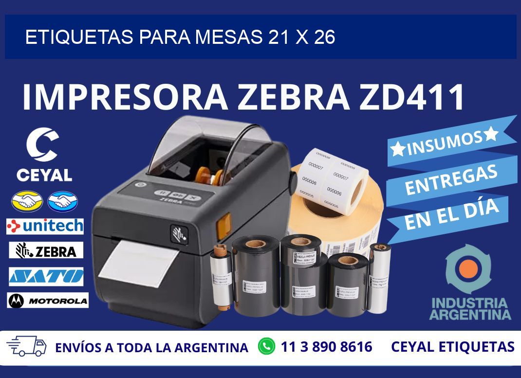 ETIQUETAS PARA MESAS 21 x 26