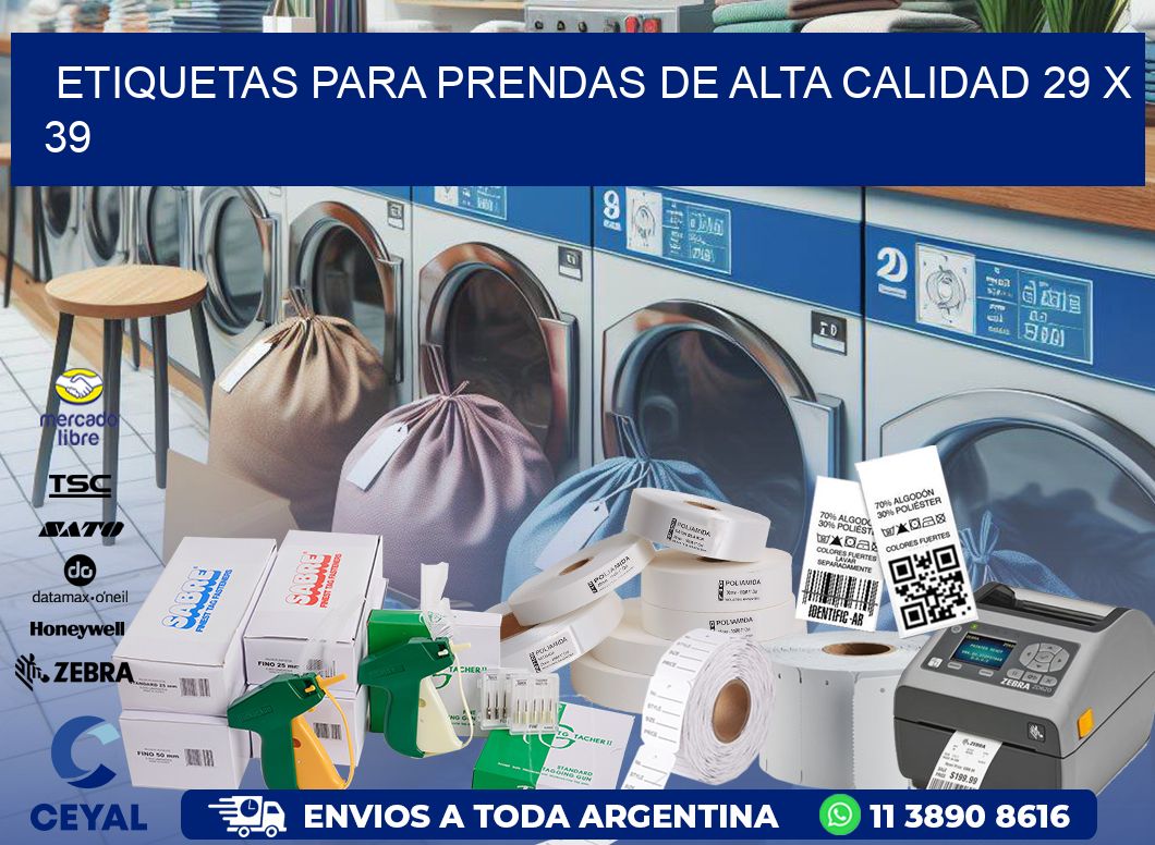 ETIQUETAS PARA PRENDAS DE ALTA CALIDAD 29 x 39