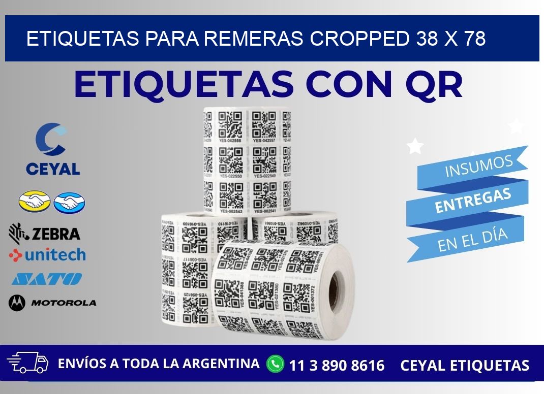 ETIQUETAS PARA REMERAS CROPPED 38 x 78