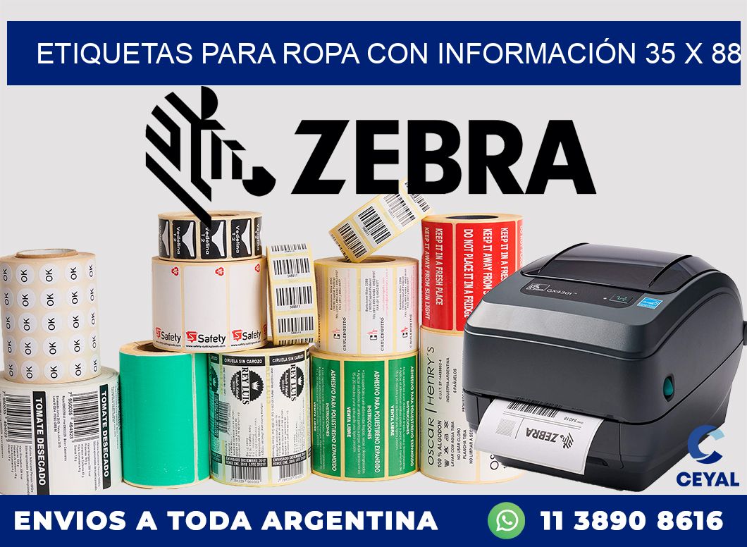 ETIQUETAS PARA ROPA CON INFORMACIÓN 35 x 88