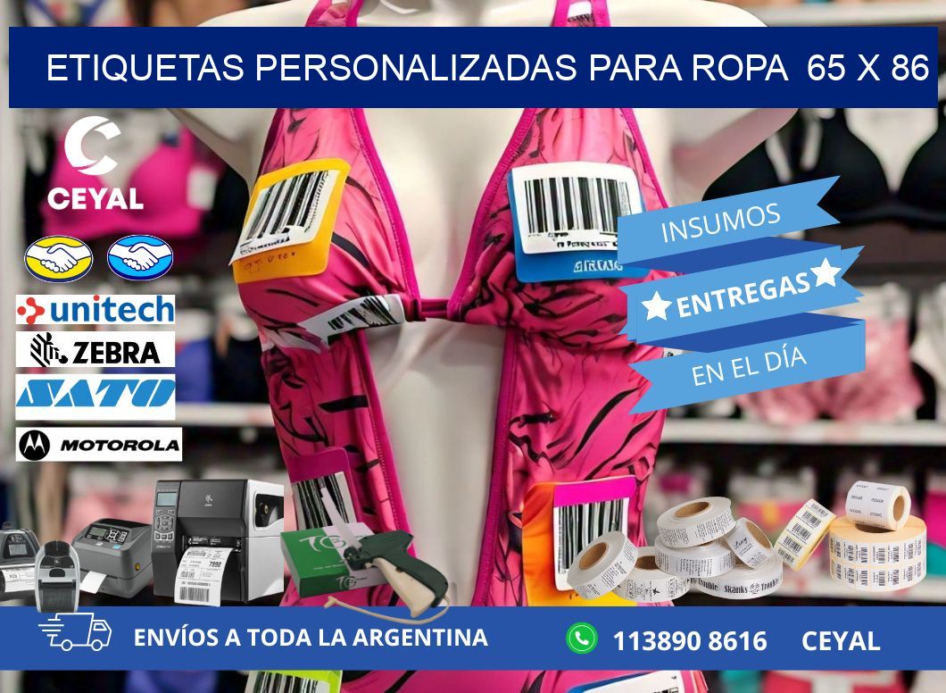 ETIQUETAS PERSONALIZADAS PARA ROPA  65 x 86