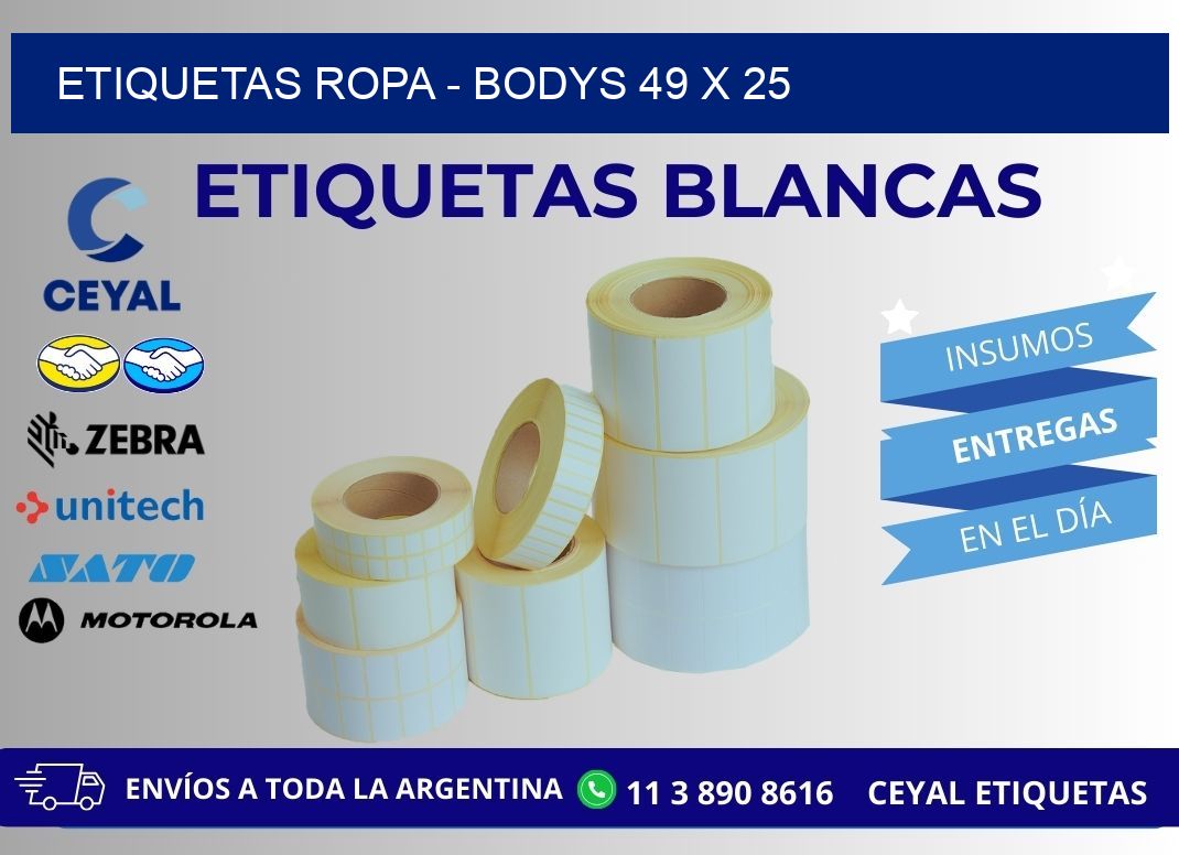 ETIQUETAS ROPA - BODYS 49 x 25