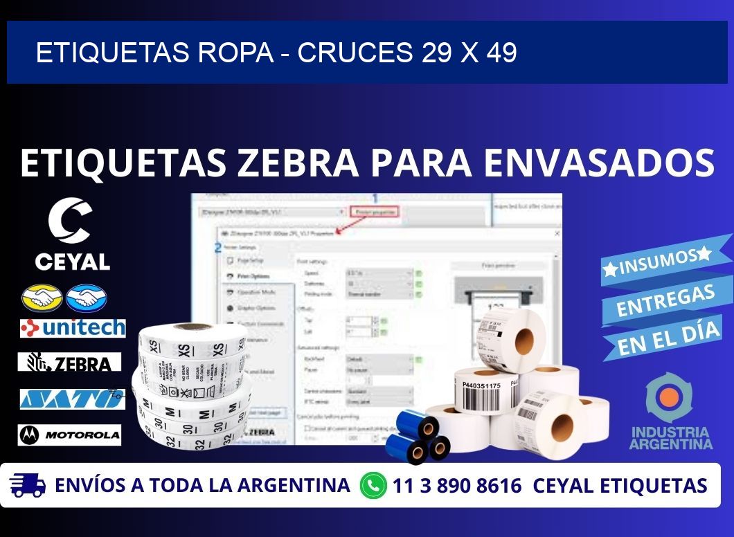 ETIQUETAS ROPA - CRUCES 29 x 49