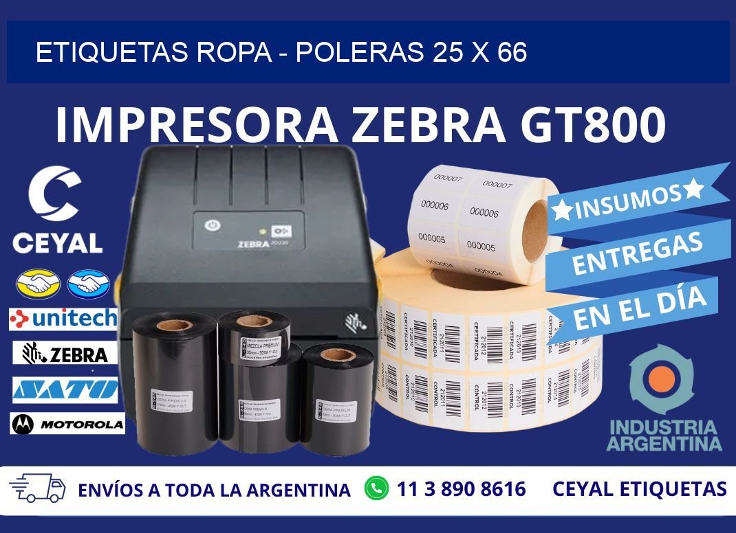 ETIQUETAS ROPA - POLERAS 25 x 66