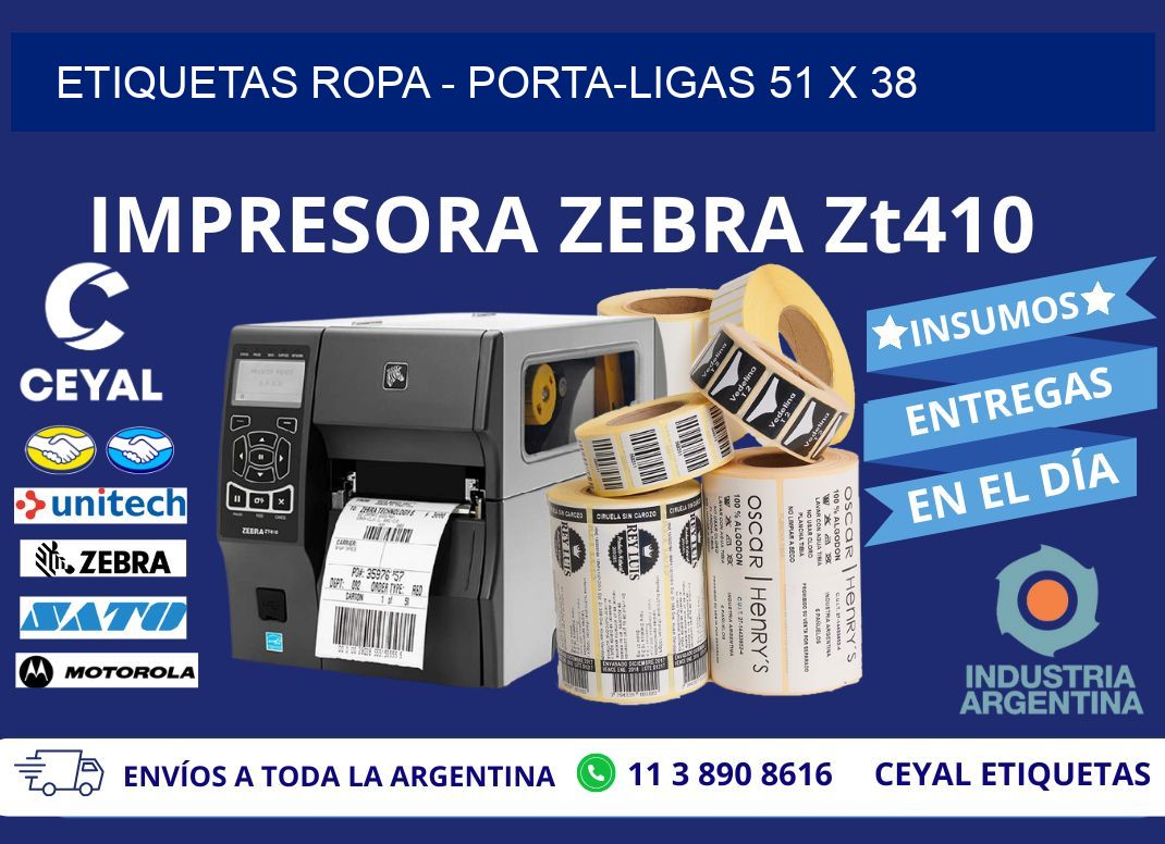 ETIQUETAS ROPA - PORTA-LIGAS 51 x 38