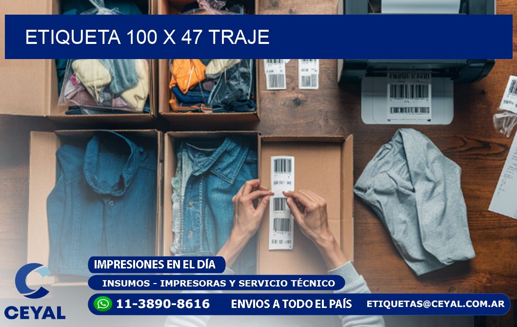 Etiqueta 100 x 47 traje