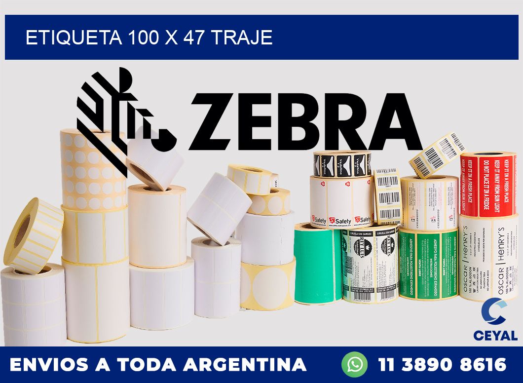 Etiqueta 100 x 47 traje