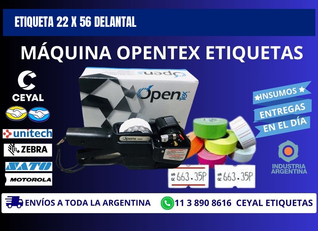 Etiqueta 22 x 56 delantal