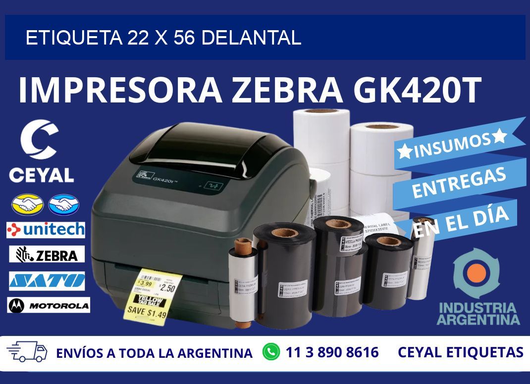 Etiqueta 22 x 56 delantal