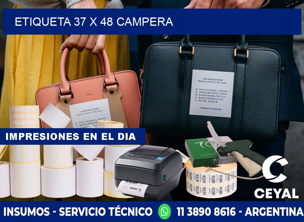 Etiqueta 37 x 48 campera