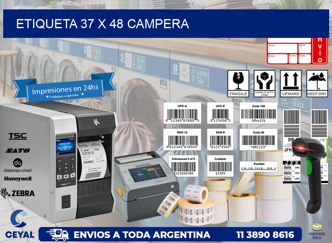Etiqueta 37 x 48 campera
