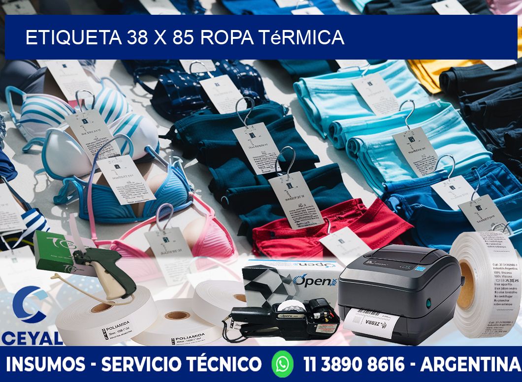 Etiqueta 38 x 85 ropa térmica