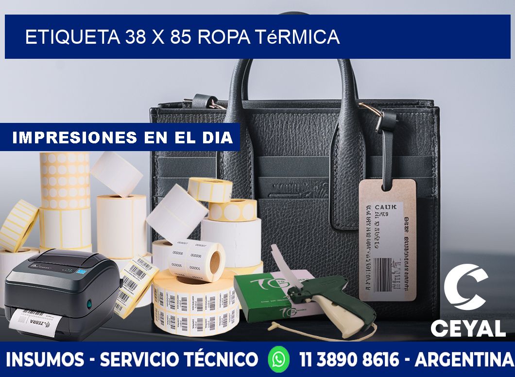 Etiqueta 38 x 85 ropa térmica