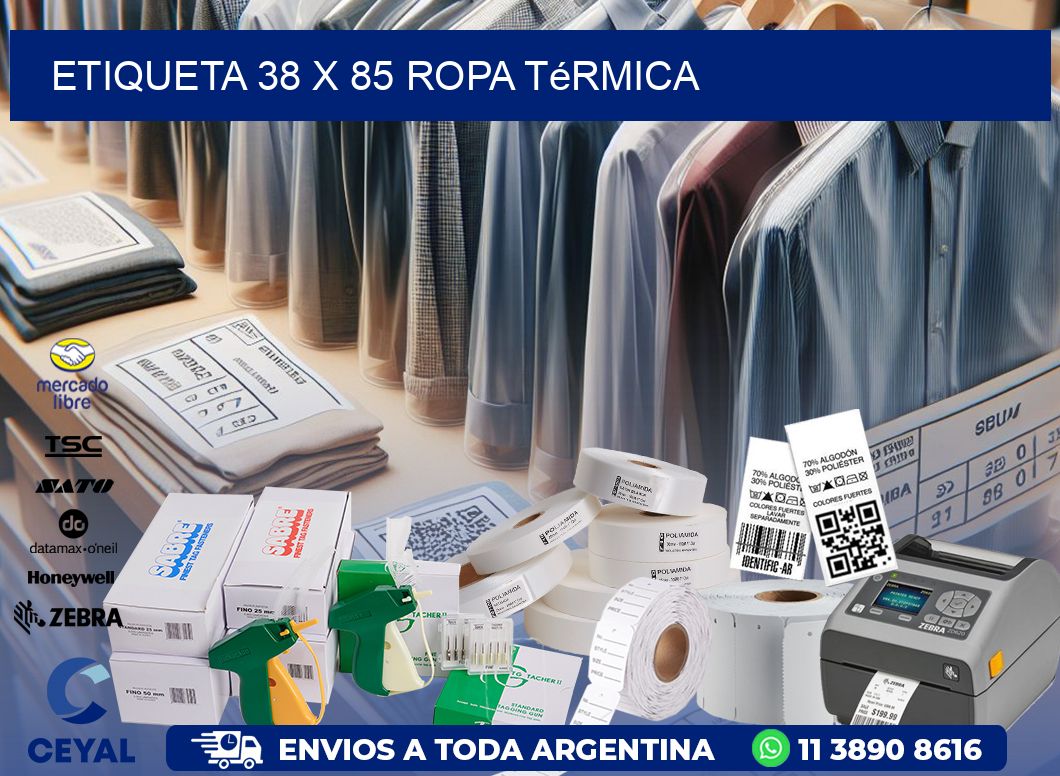 Etiqueta 38 x 85 ropa térmica