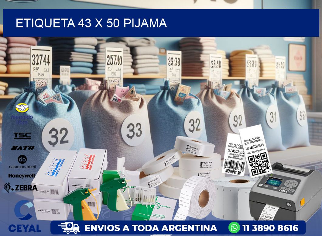 Etiqueta 43 x 50 pijama