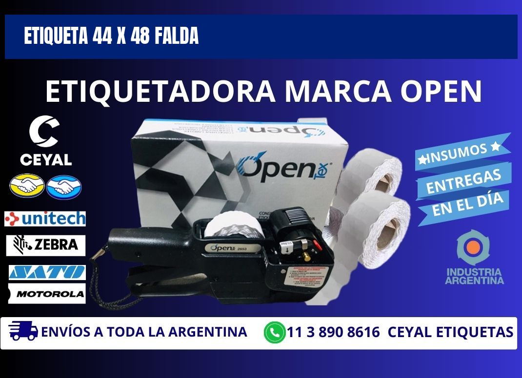 Etiqueta 44 x 48 falda