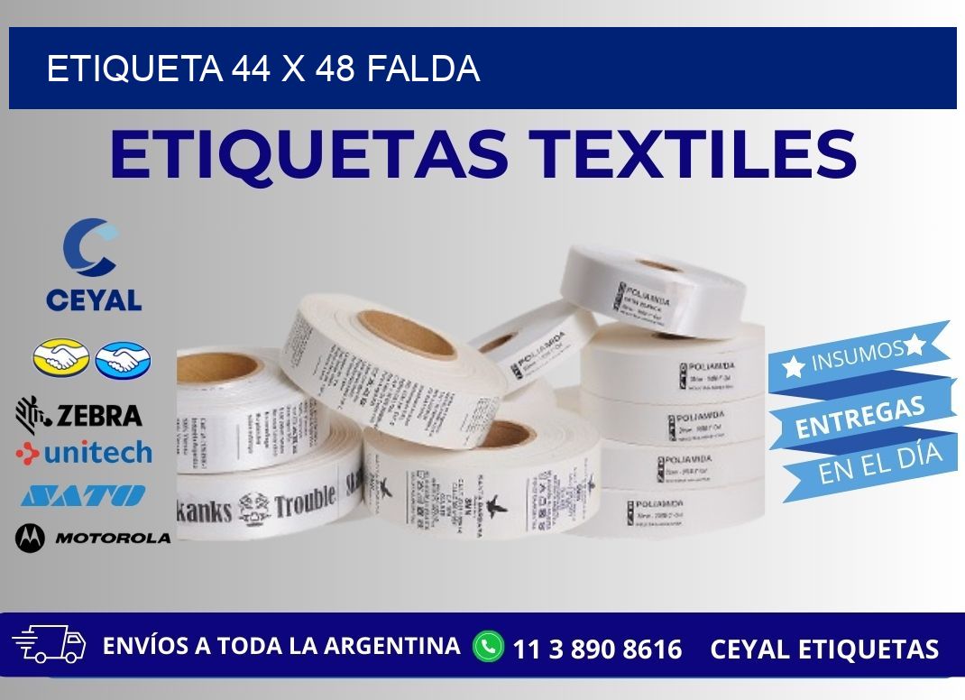 Etiqueta 44 x 48 falda