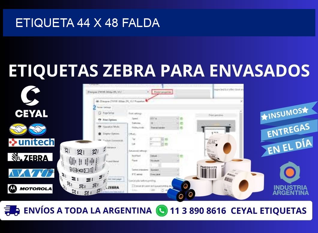 Etiqueta 44 x 48 falda
