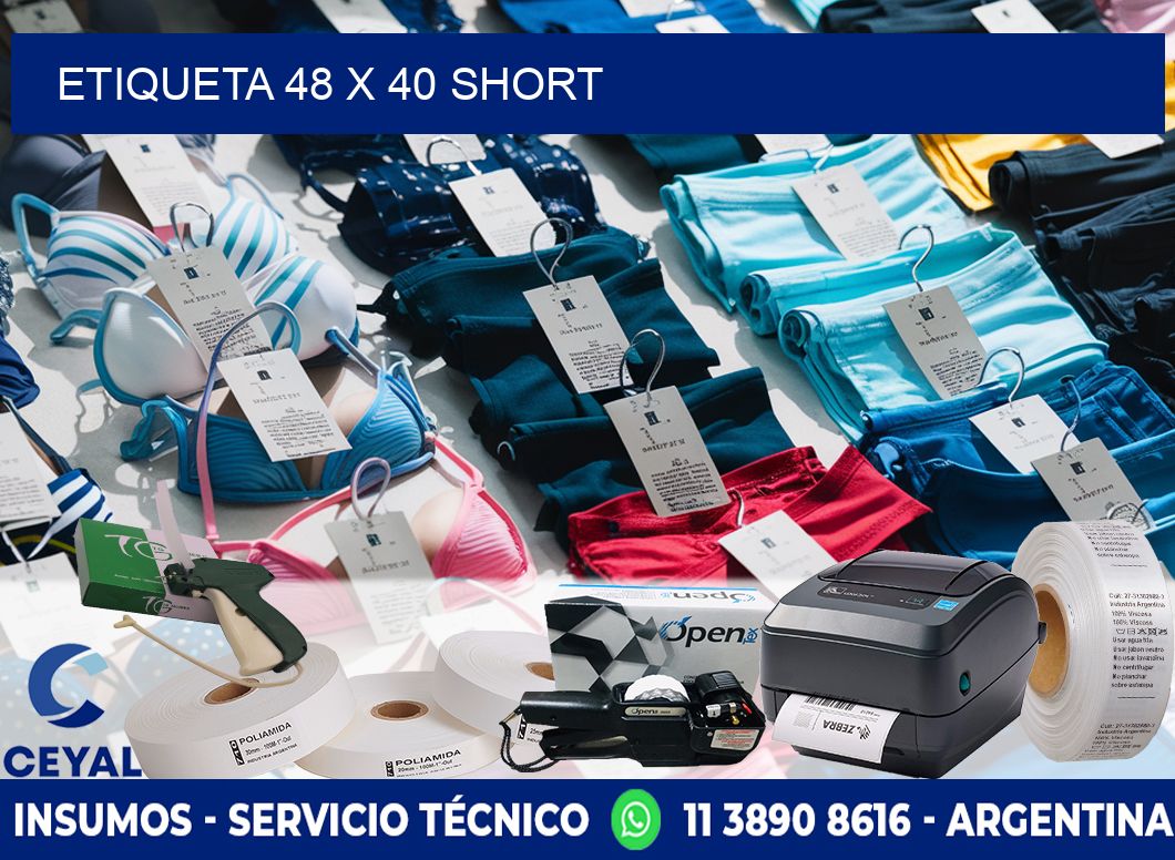 Etiqueta 48 x 40 short