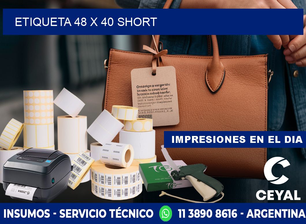 Etiqueta 48 x 40 short