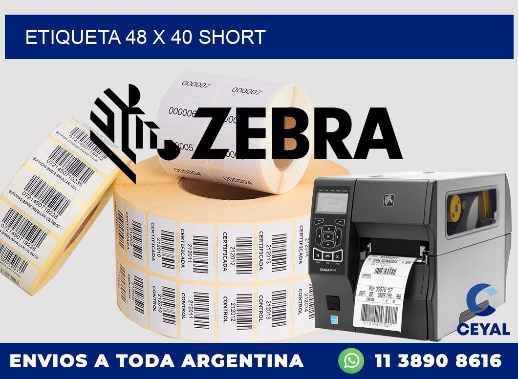Etiqueta 48 x 40 short