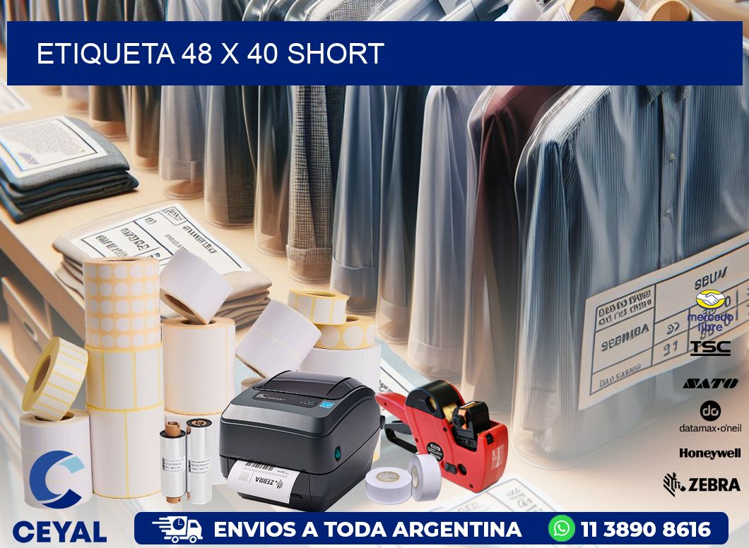 Etiqueta 48 x 40 short