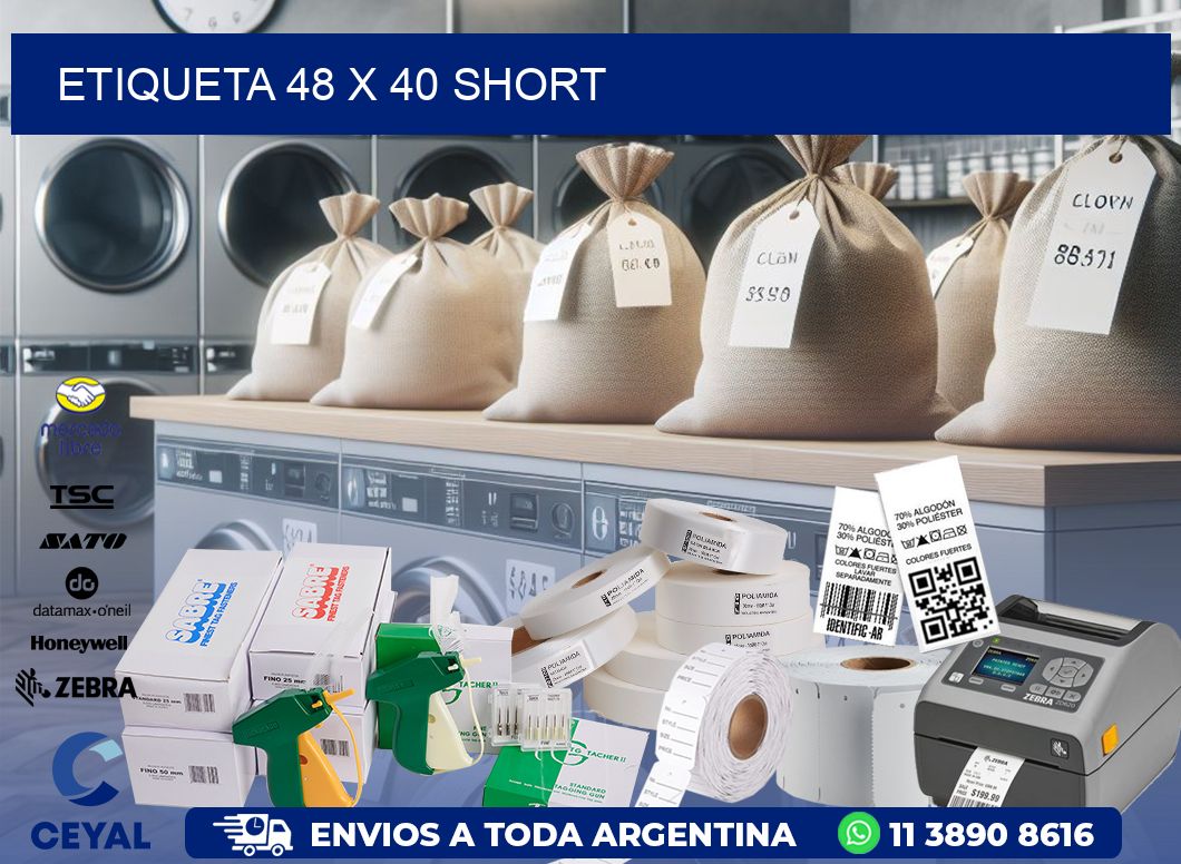 Etiqueta 48 x 40 short