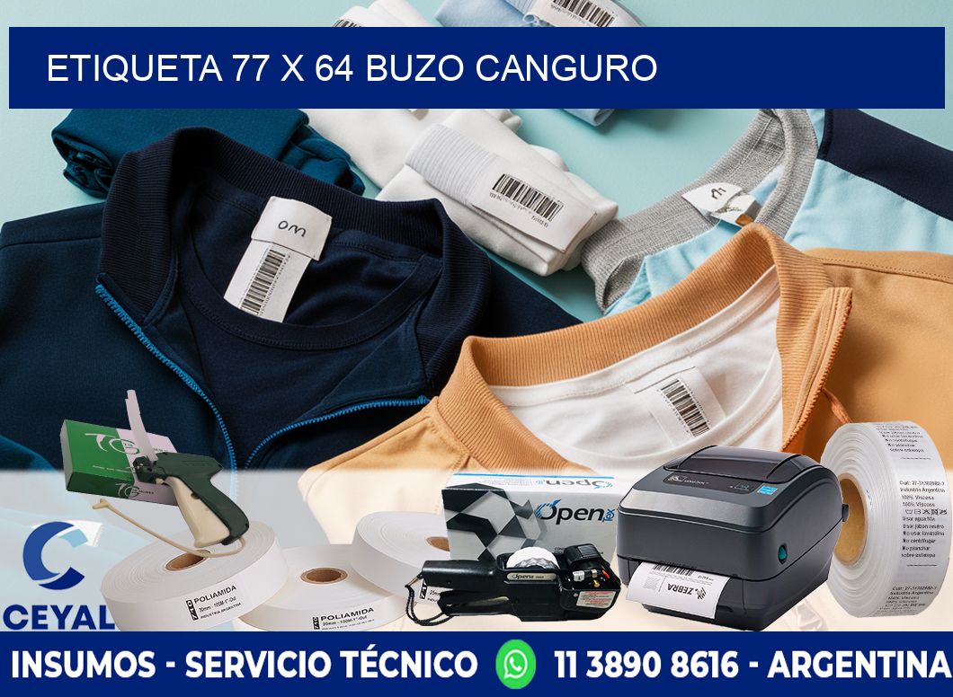Etiqueta 77 x 64 buzo canguro