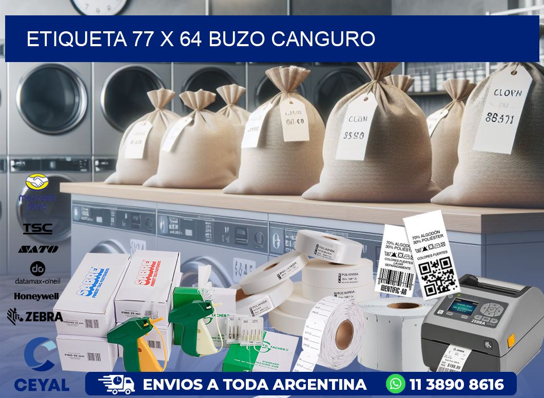 Etiqueta 77 x 64 buzo canguro