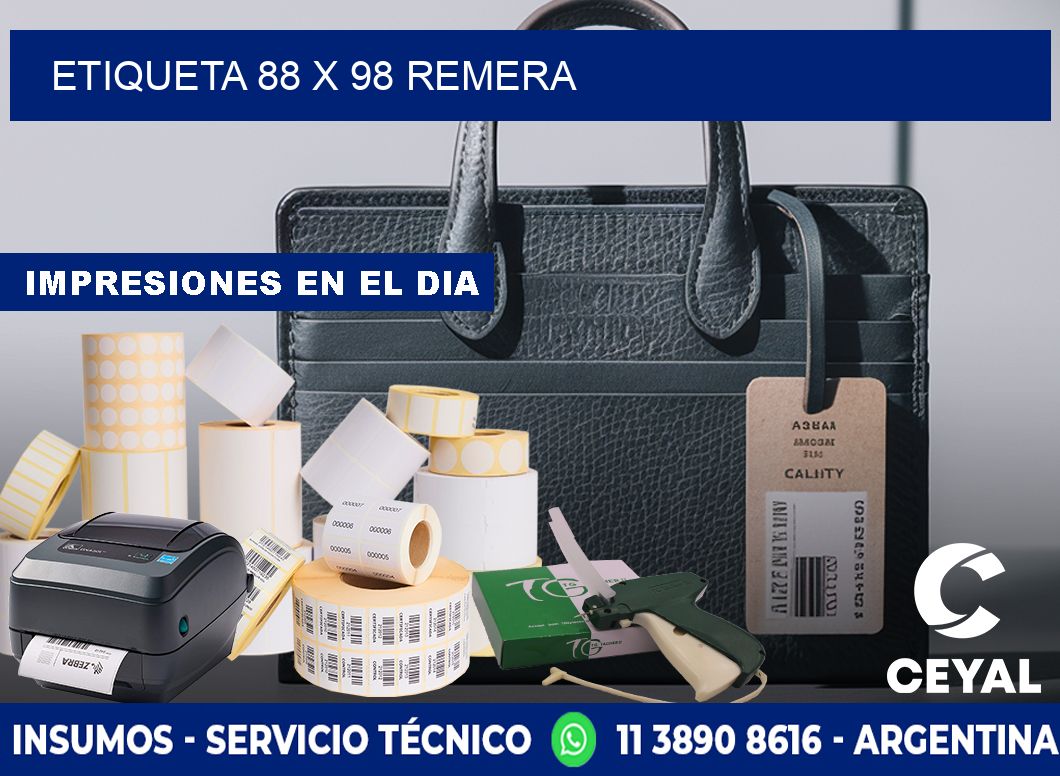 Etiqueta 88 x 98 remera