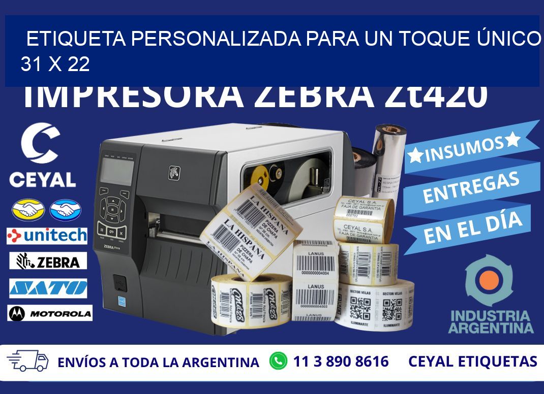 Etiqueta Personalizada para un Toque Único 31 x 22