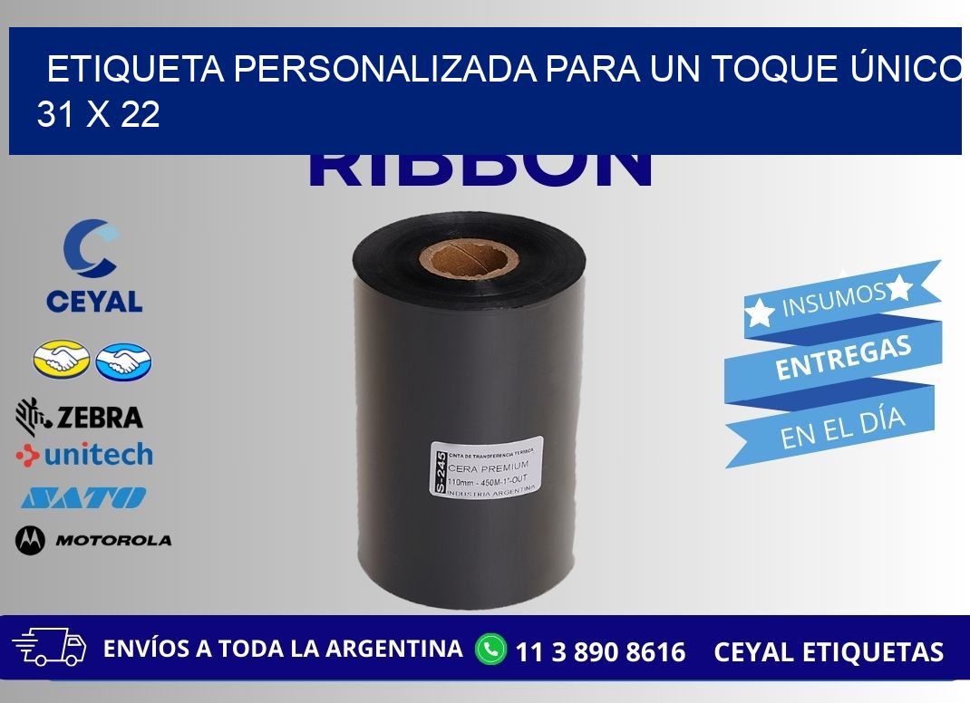 Etiqueta Personalizada para un Toque Único 31 x 22