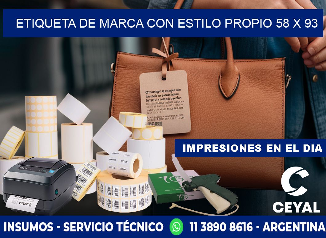 Etiqueta de Marca con Estilo Propio 58 x 93