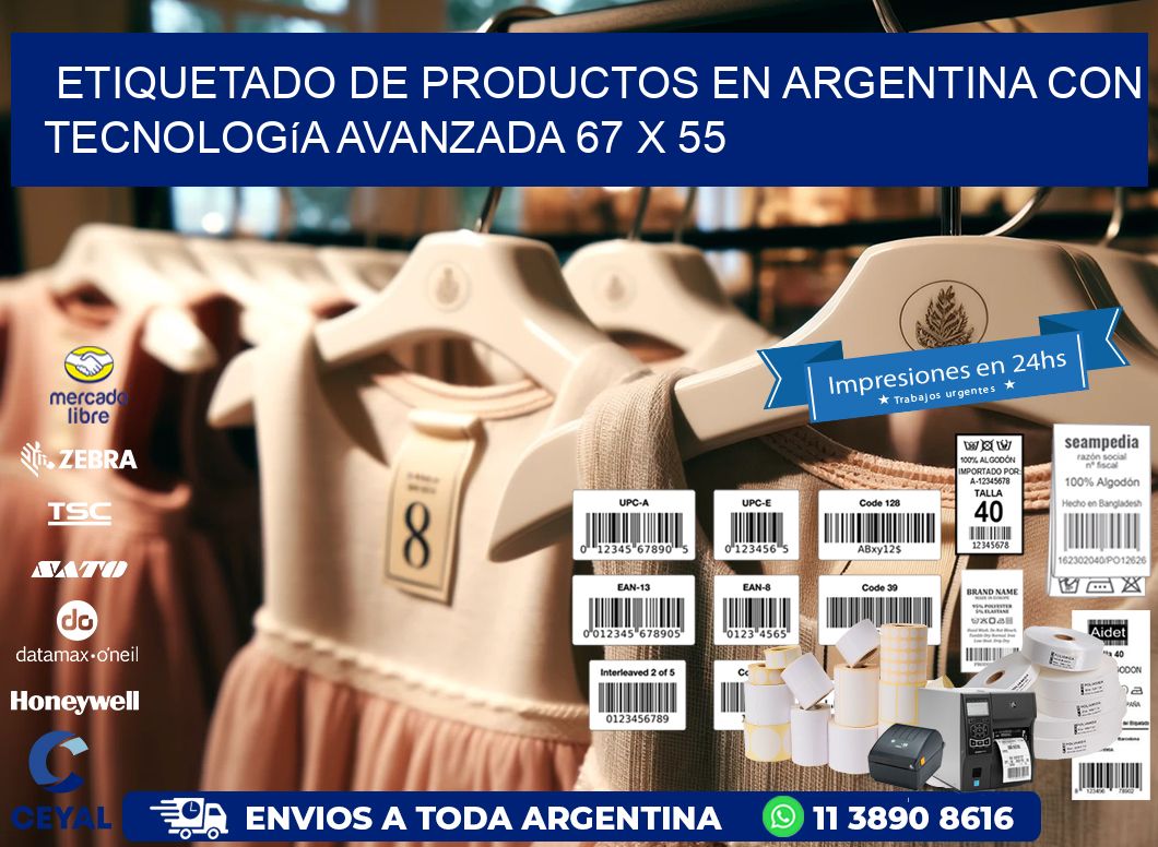 Etiquetado de Productos en Argentina con Tecnología Avanzada 67 x 55