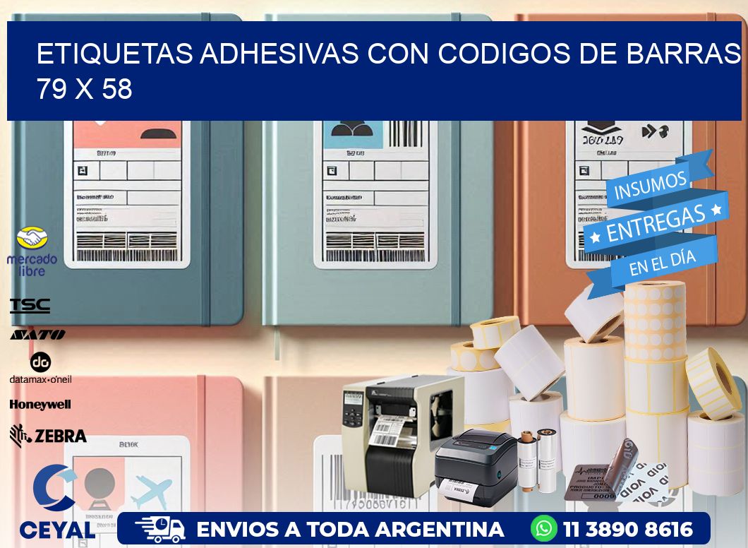 Etiquetas Adhesivas con Codigos de Barras 79 x 58