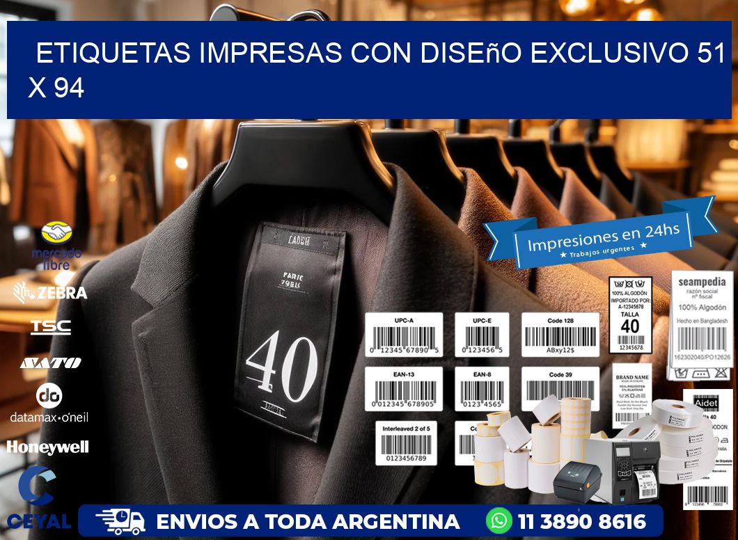 Etiquetas Impresas con Diseño Exclusivo 51 x 94